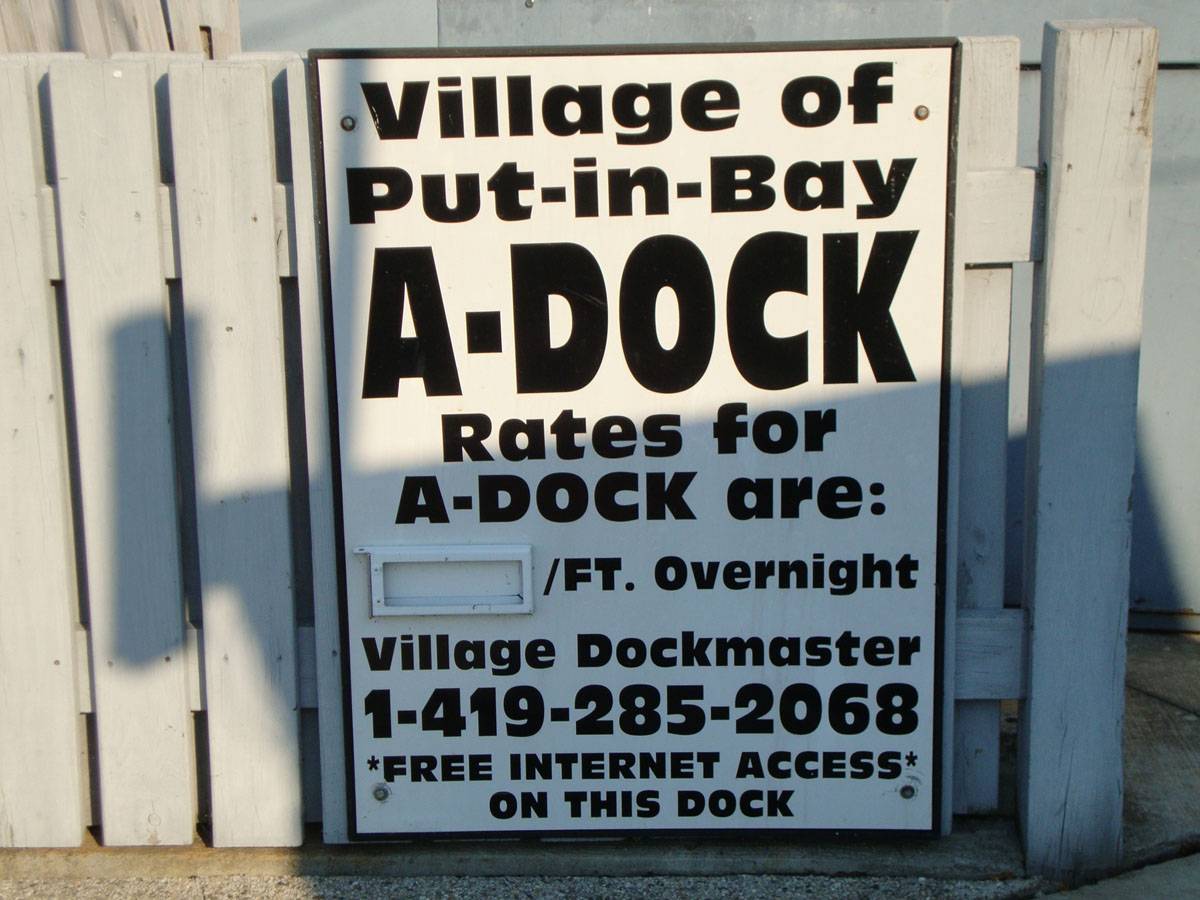 a dock put in bay